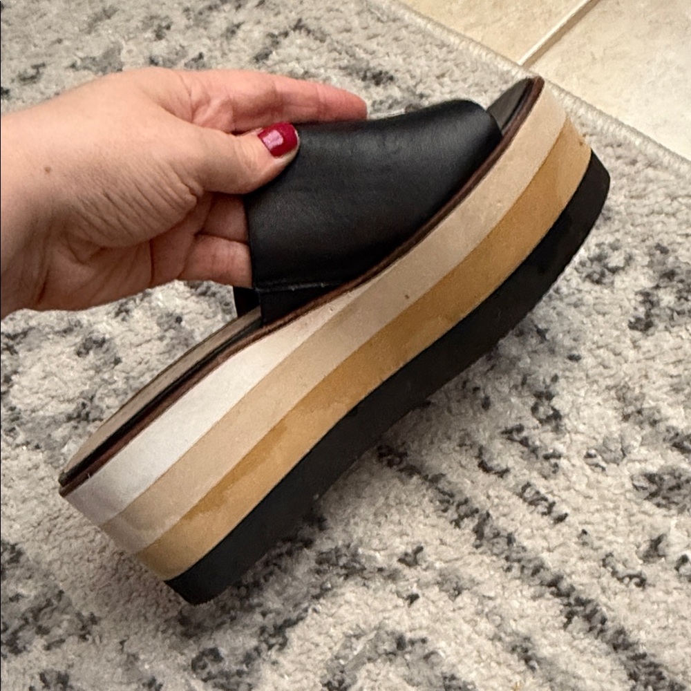 Veronica Beard Black Platform Slide Sandals, size 6.5 - Picture 5 of 15